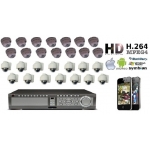 High Definition 28 Camera CCTV Kit 600TVL Varifocal Vandal Proof All-weather IR 30M Cameras accessed by Mobile and Internet